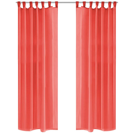 Rideau occultant 2 pcs Voile 140 x 225 cm Rouge